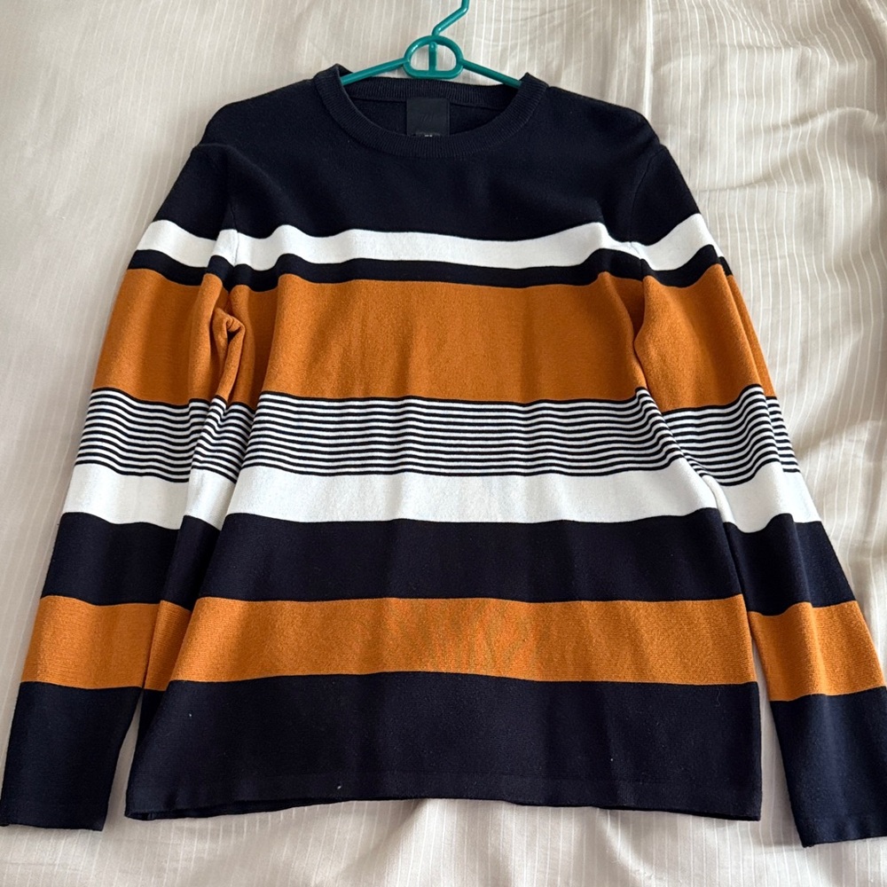 Striped Black and Orange Men's Sweater H&M